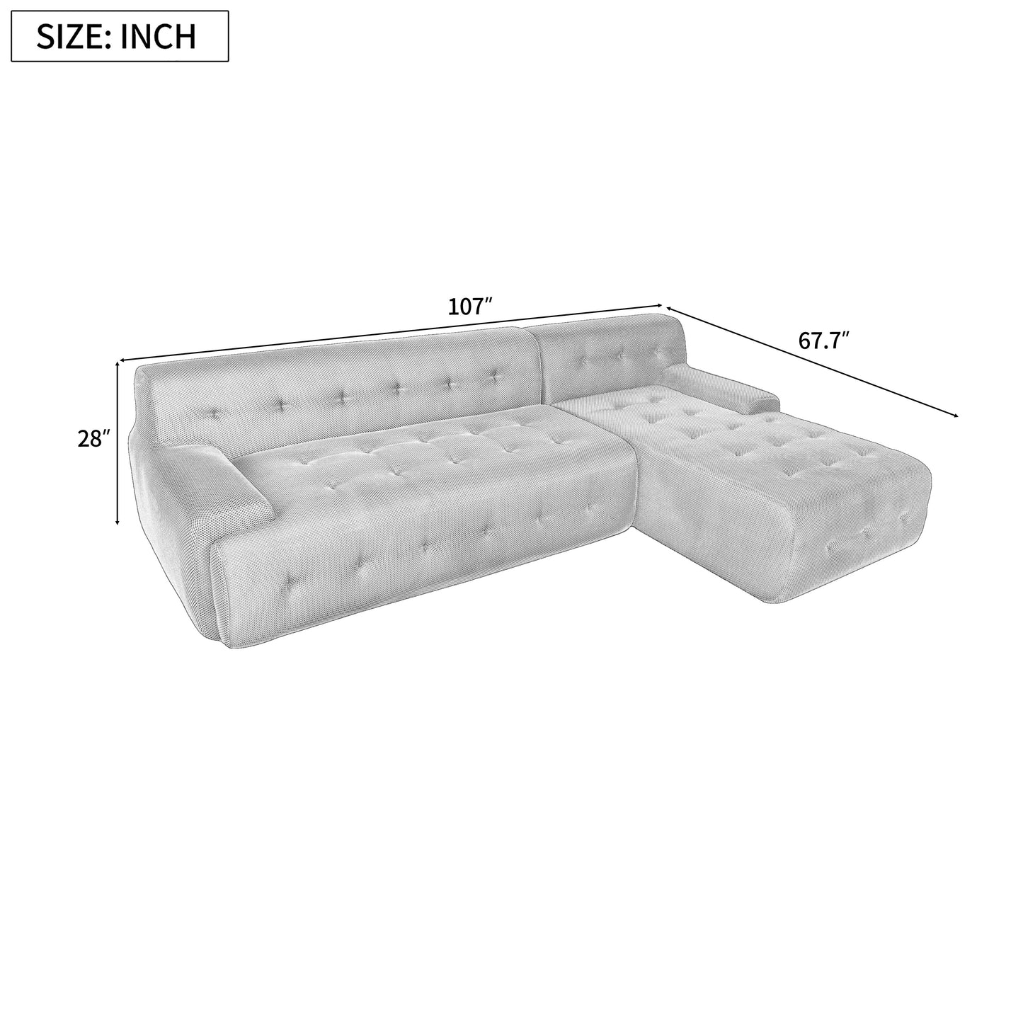 Gavriel Edge L-Shaped Minimalist Couch