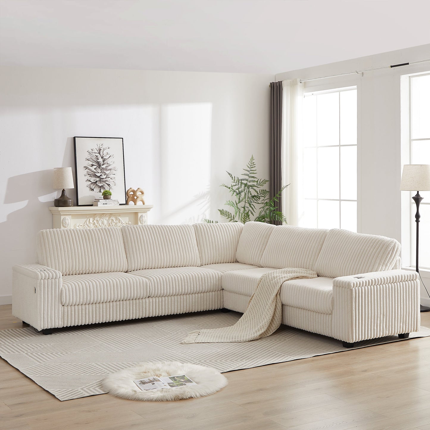 Delara Nest Oversized Corduroy Sectional