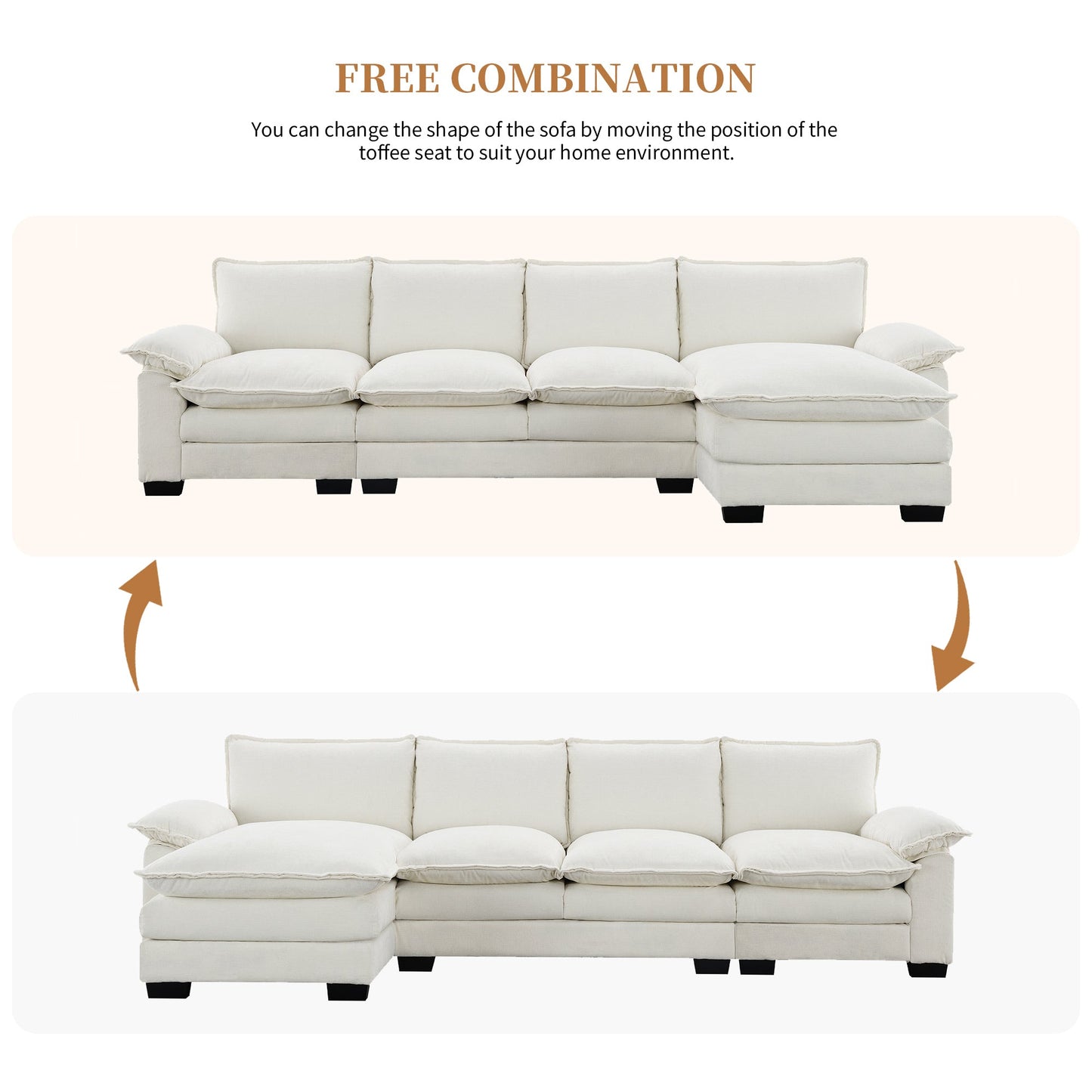 Tavaris Comfy Modern L-Shaped Sofa