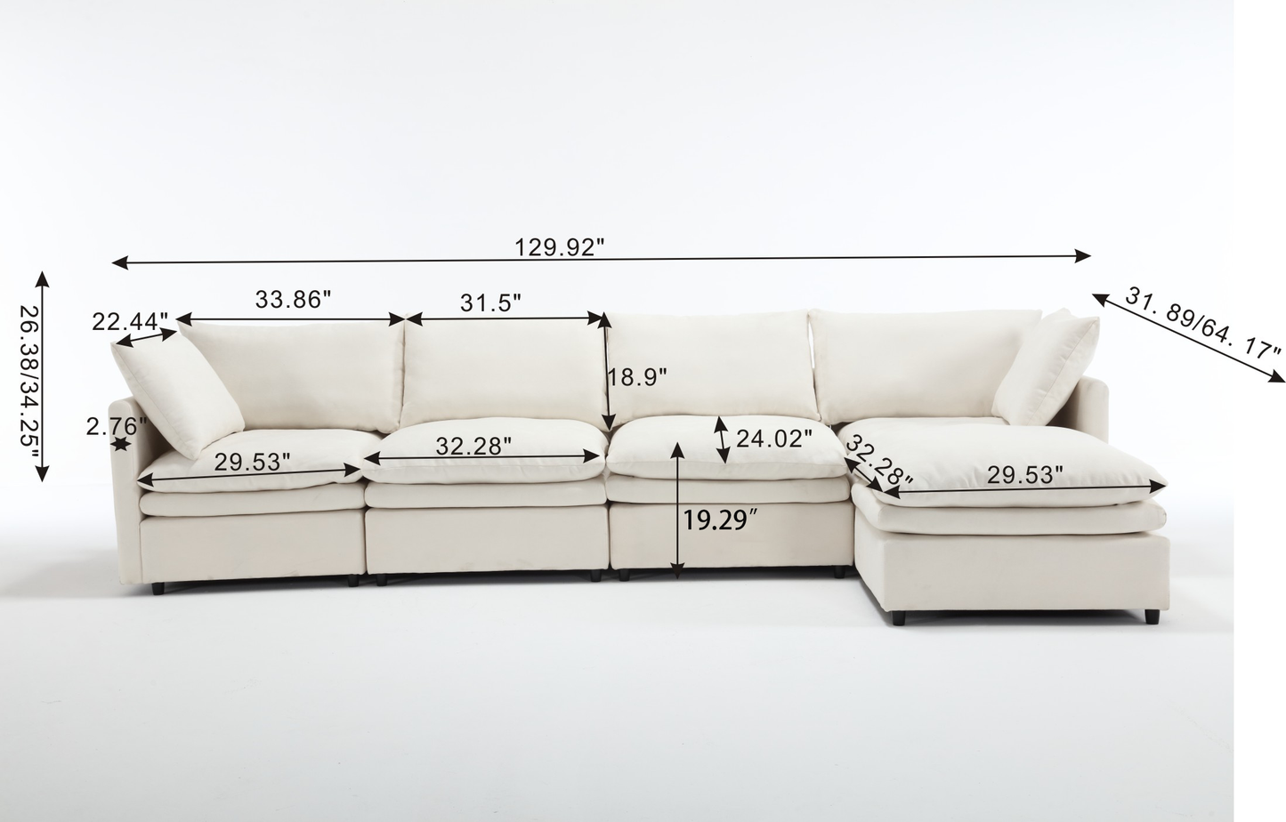 Althara Cloud U-Shaped Sectional