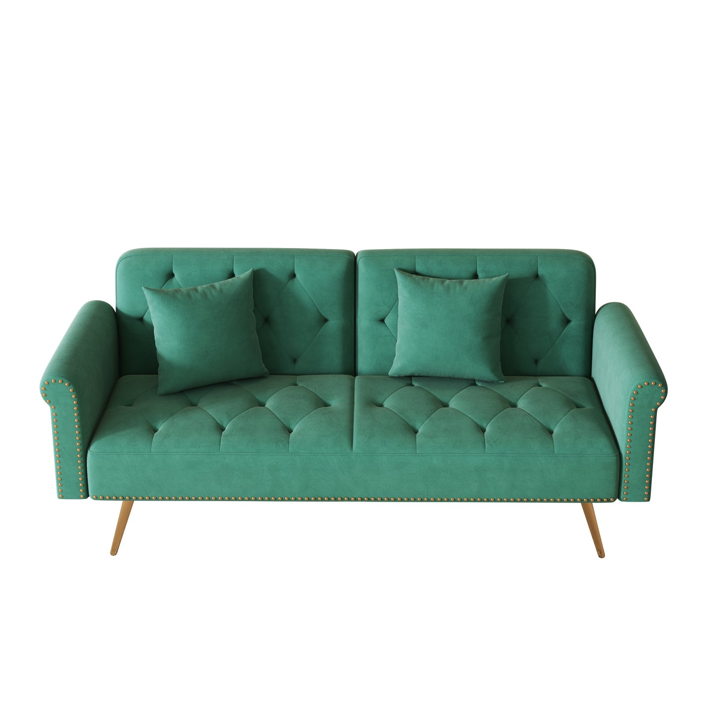 ZenithEdge Velvet Nail-Head Lounger