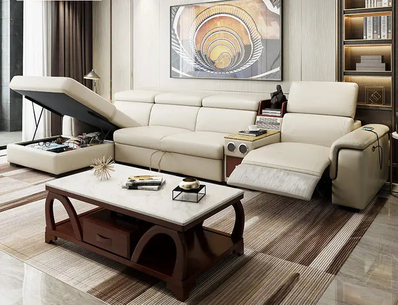 NovaTech Leather Recliner Sofa