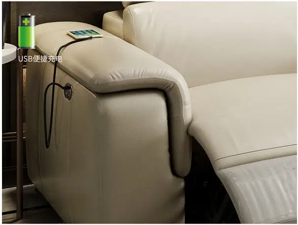 NovaTech Leather Recliner Sofa