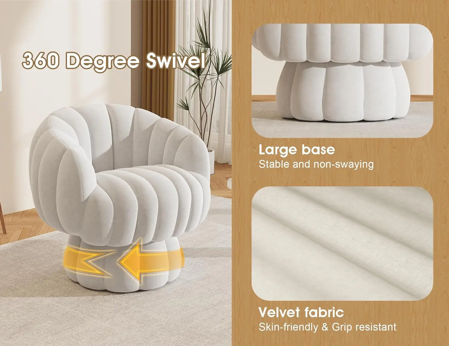 Serenity Teddy Sherpa Swivel Chair
