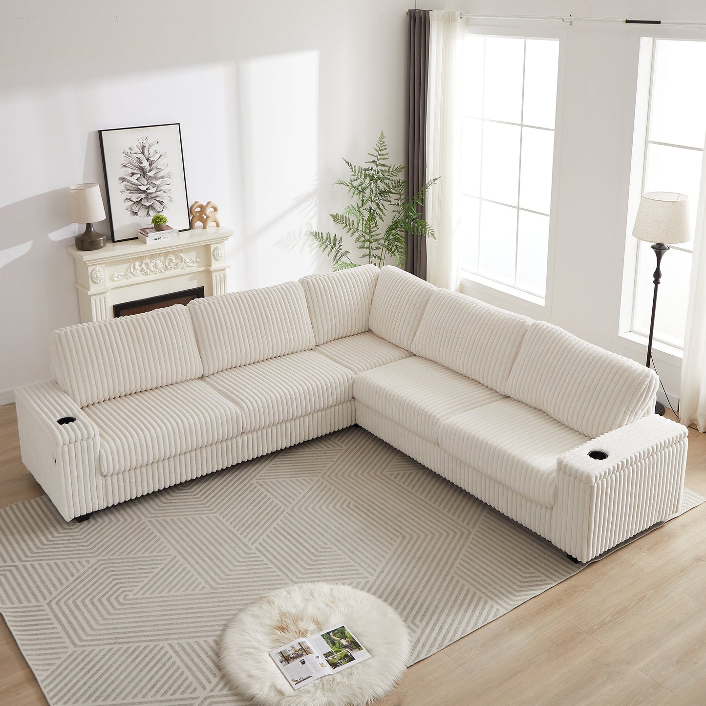 Delara Nest Oversized Corduroy Sectional