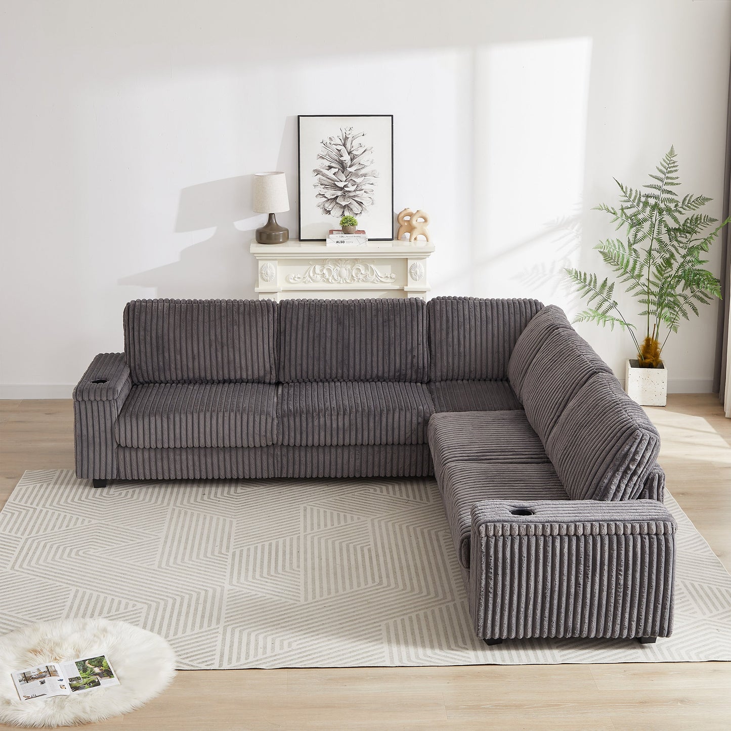 Delara Nest Oversized Corduroy Sectional