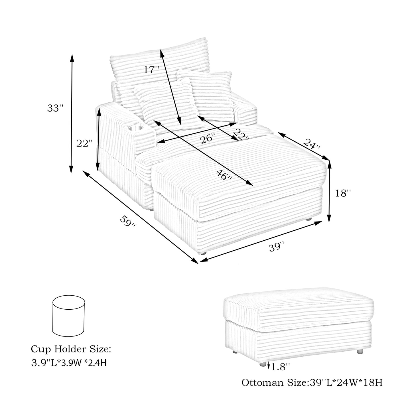 Delara Nest Armchair with Ottoman