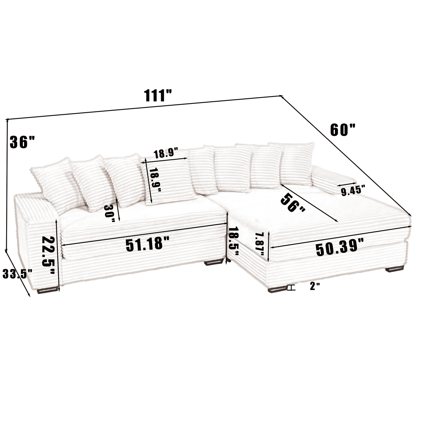 Callisto Comfort Right Chaise Lounge