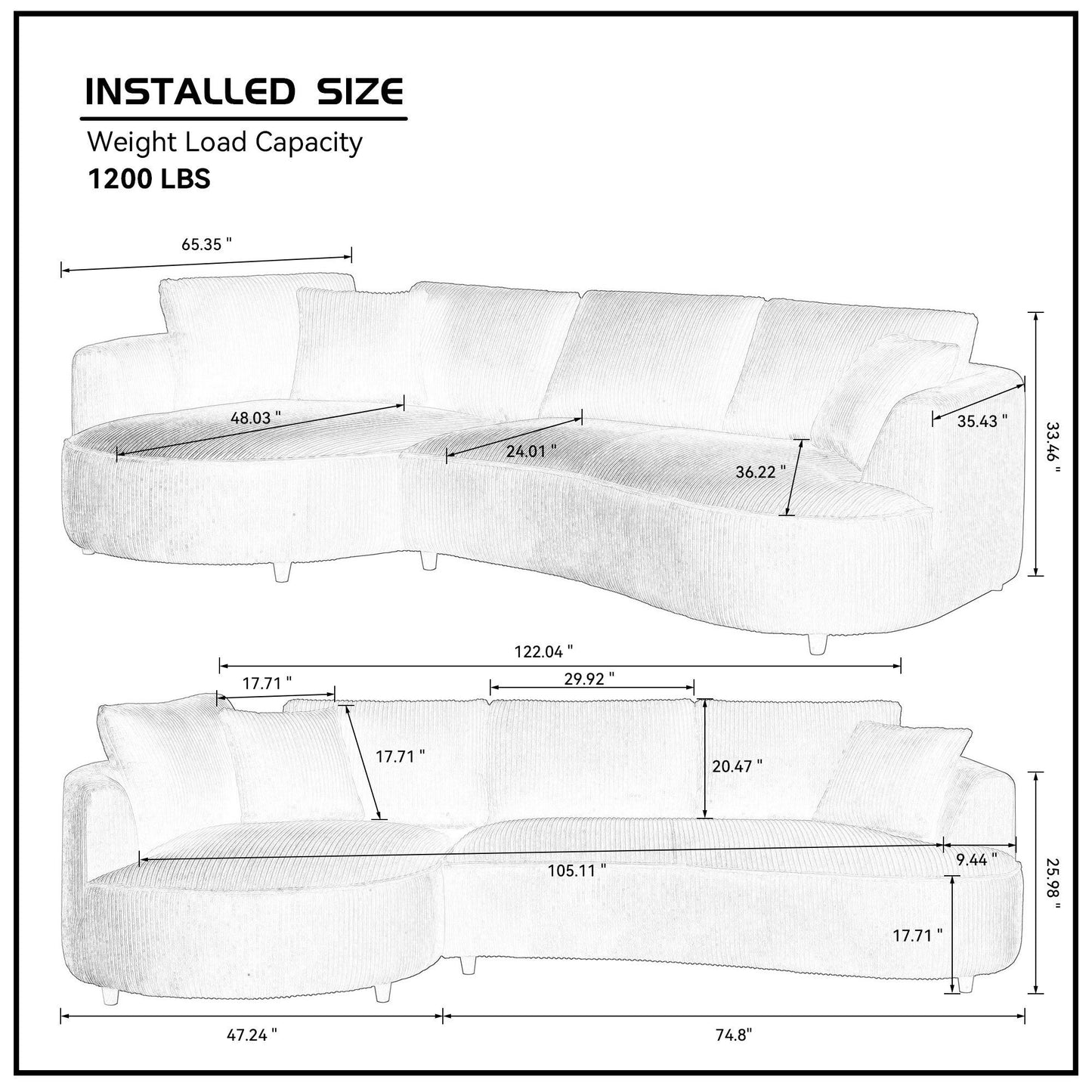 Darynth Comfy Curved Sectional