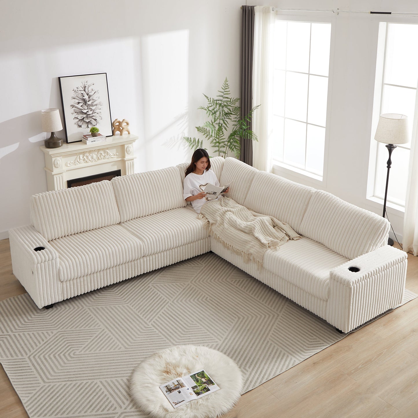 Delara Nest Oversized Corduroy Sectional