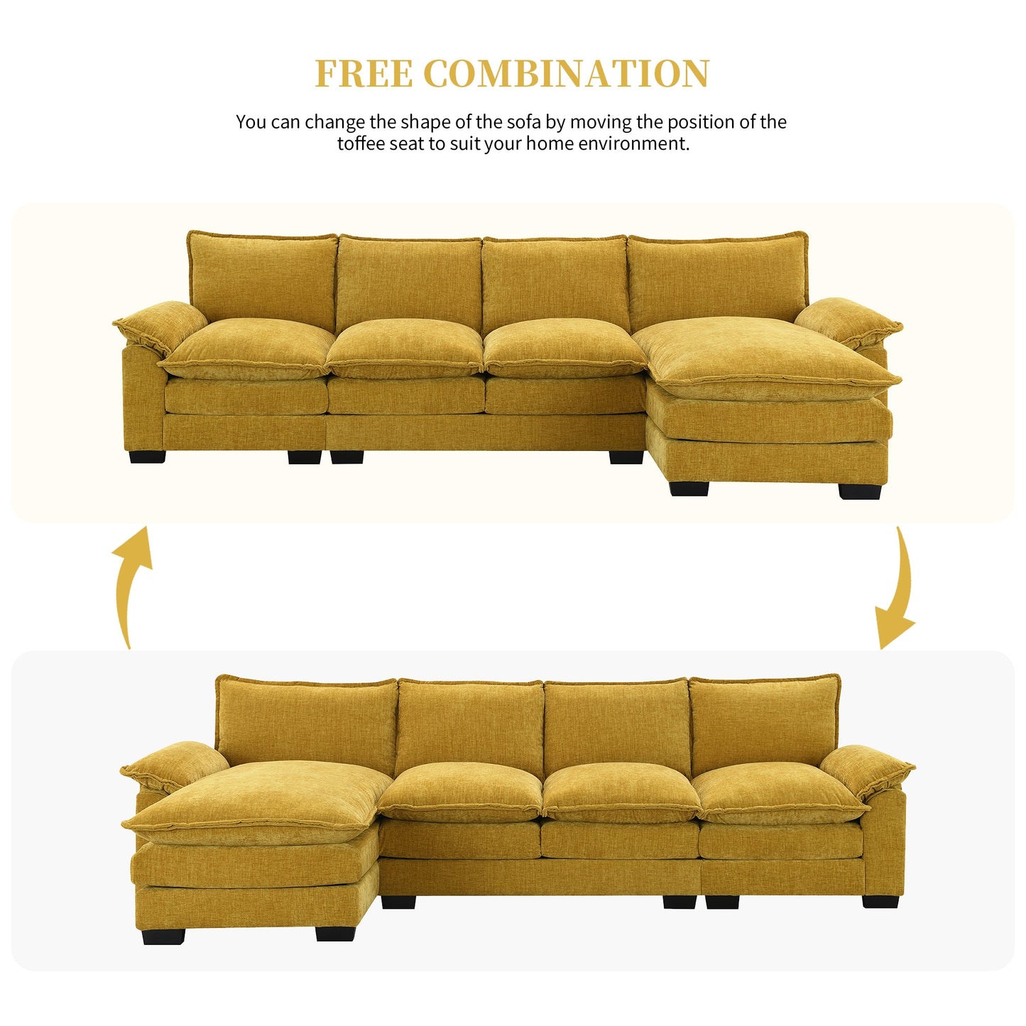 Tavaris Comfy Modern L-Shaped Sofa