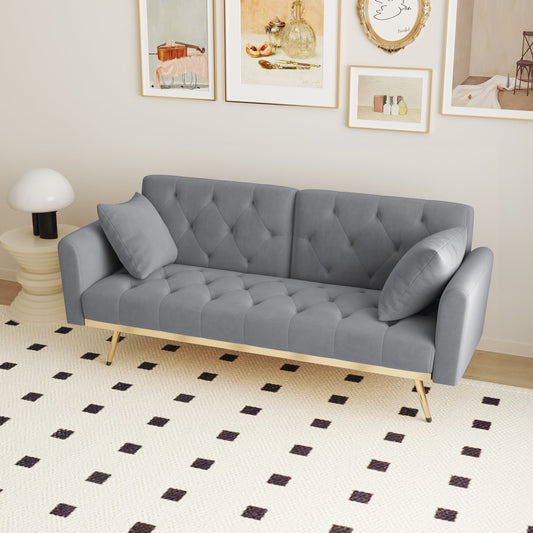 Nestoria Gray Velvet Lounge