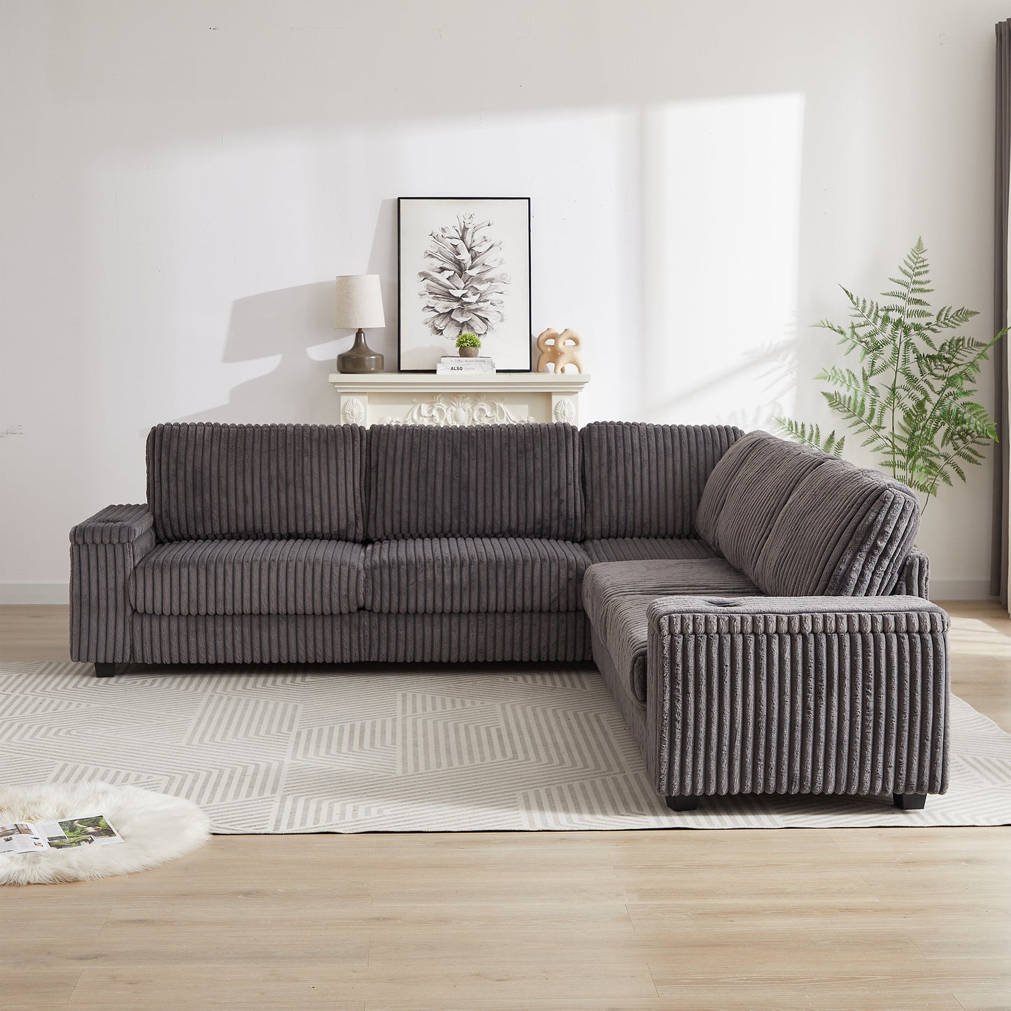Delara Nest Oversized Corduroy Sectional