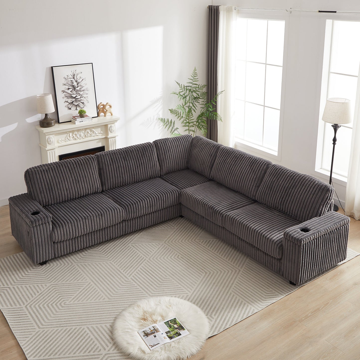 Delara Nest Oversized Corduroy Sectional