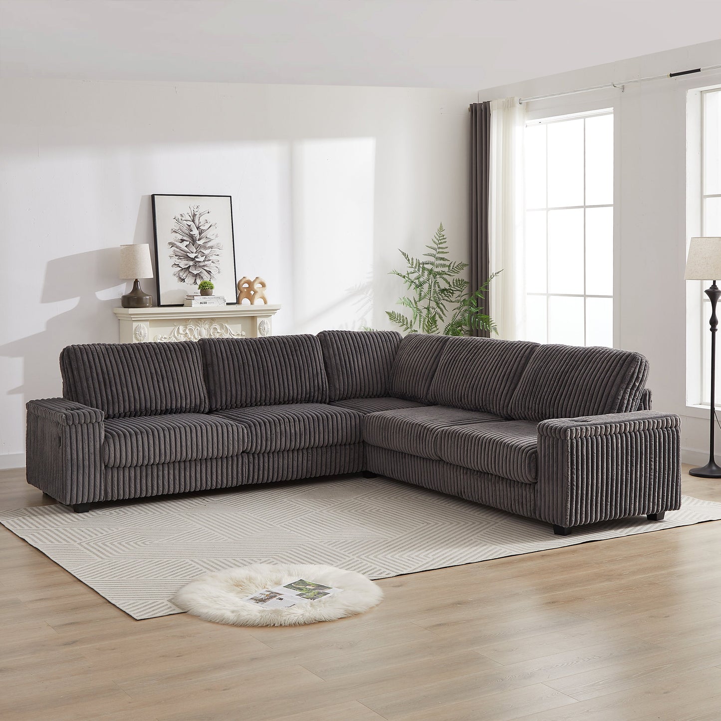 Delara Nest Oversized Corduroy Sectional