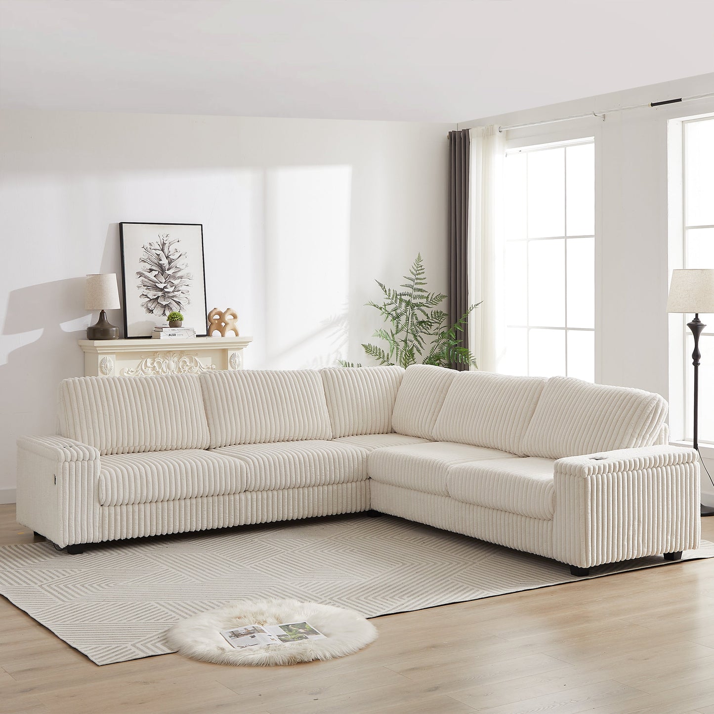 Delara Nest Oversized Corduroy Sectional