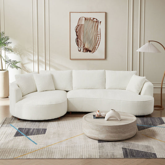Fynsera Lounge Left-Facing Corduroy Sofa
