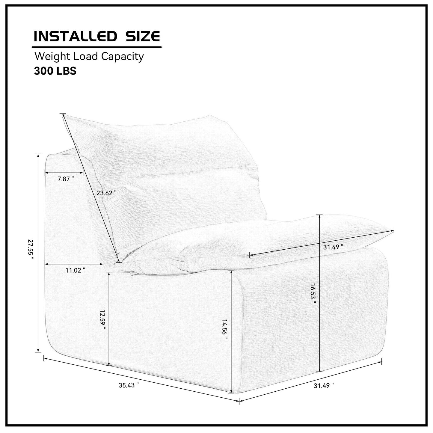 Minimalist Leisure Armless Lounger
