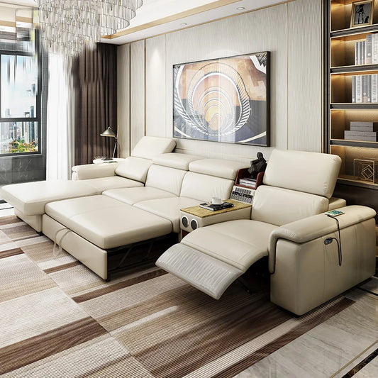 NovaTech Leather Recliner Sofa