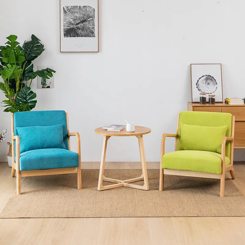 Retro Modern Lounge Chair with Waist Pillow