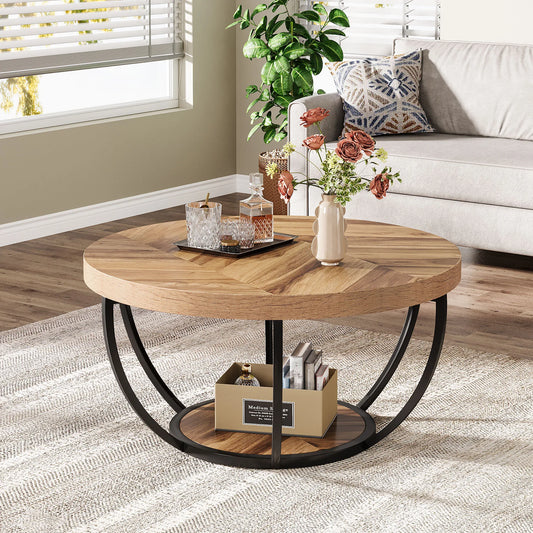 Forma 2-Tier Industrial Round Coffee Table