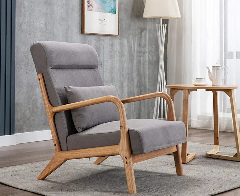 Retro Modern Lounge Chair with Waist Pillow