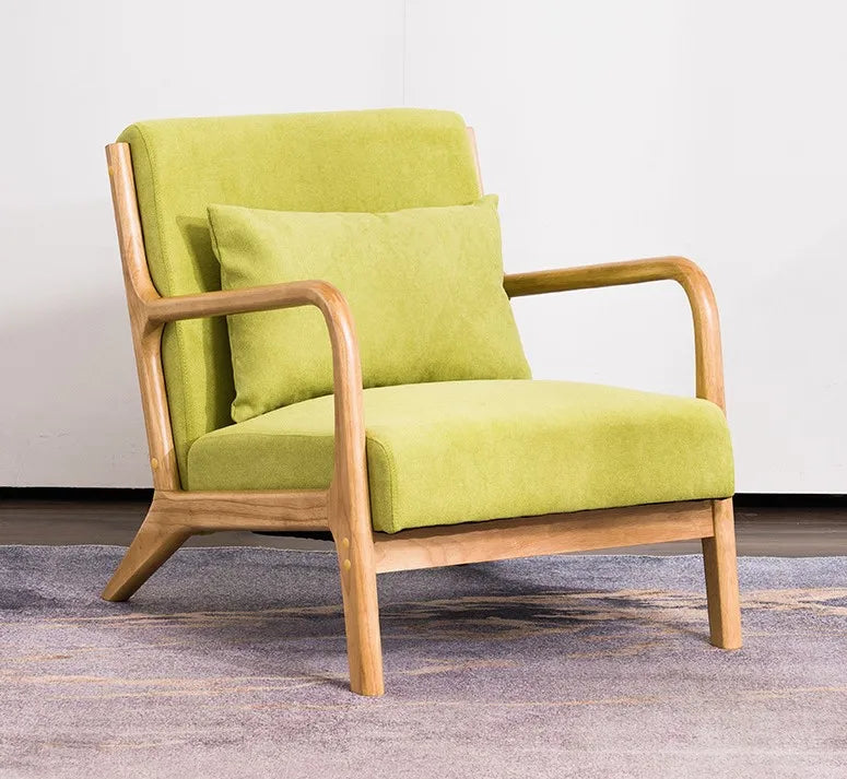 Retro Modern Lounge Chair with Waist Pillow