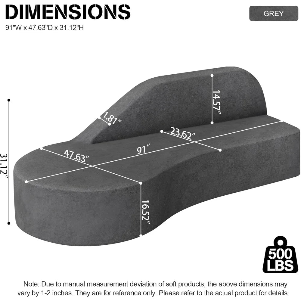 OpalNest Gray Curved Lounge