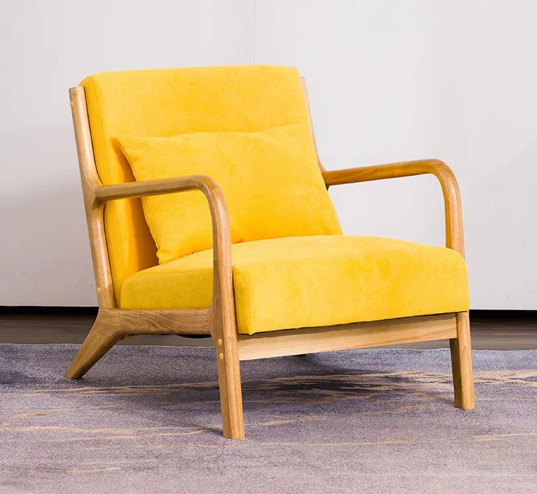 Retro Modern Lounge Chair with Waist Pillow