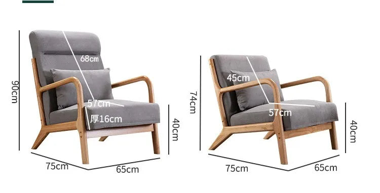 Retro Modern Lounge Chair with Waist Pillow