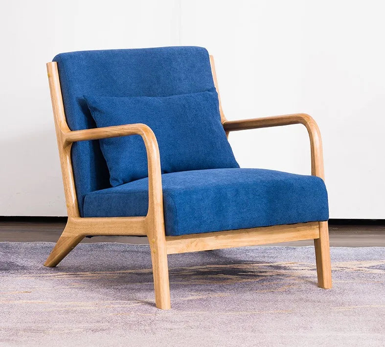 Retro Modern Lounge Chair with Waist Pillow