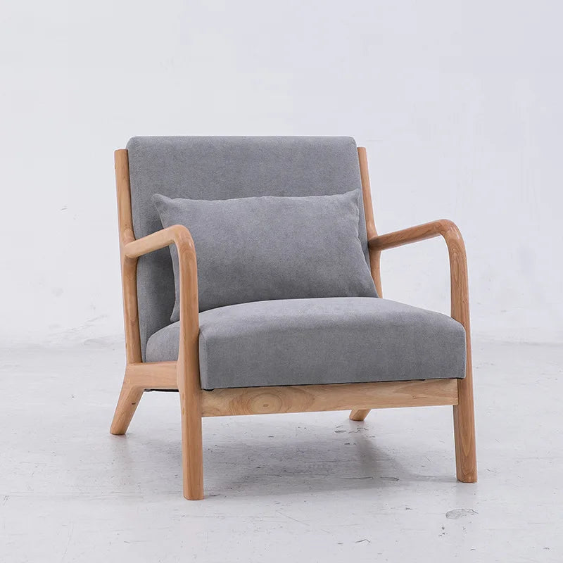 Retro Modern Lounge Chair with Waist Pillow