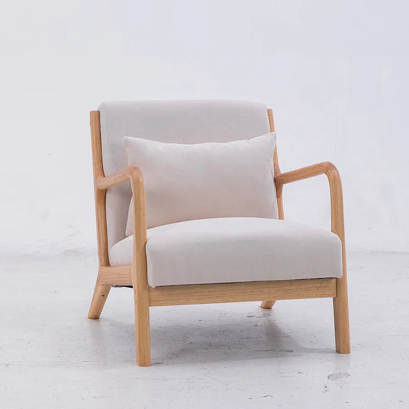 Retro Modern Lounge Chair with Waist Pillow
