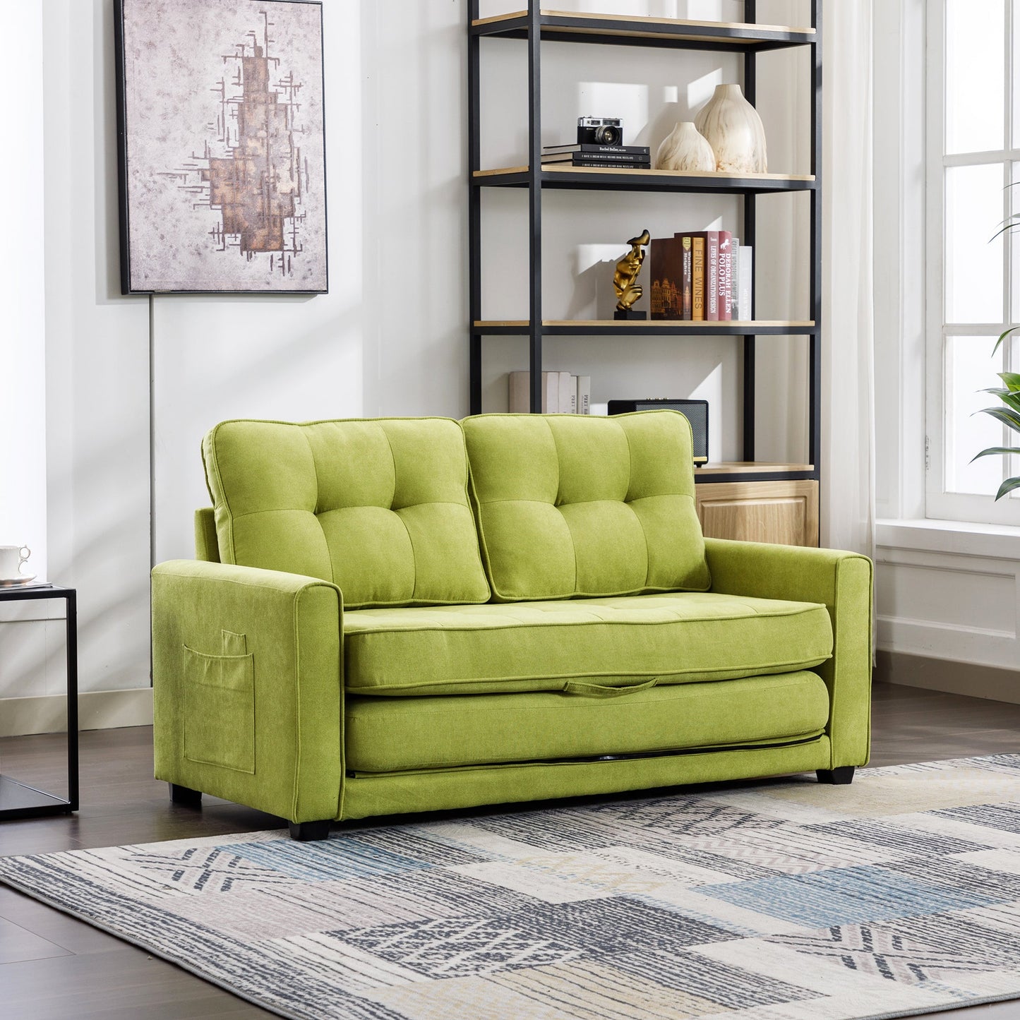 LuminaPull Green Loveseat Sofa