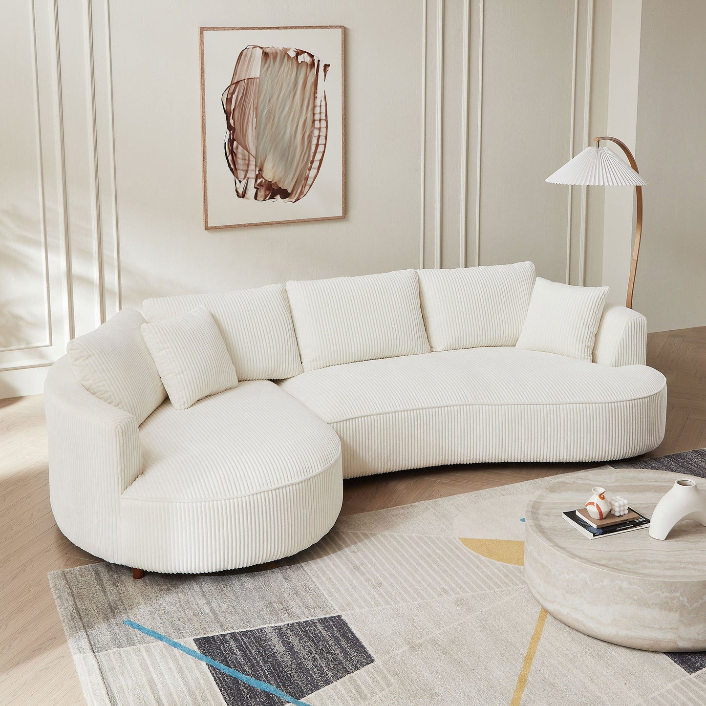Fynsera Lounge Left-Facing Corduroy Sofa