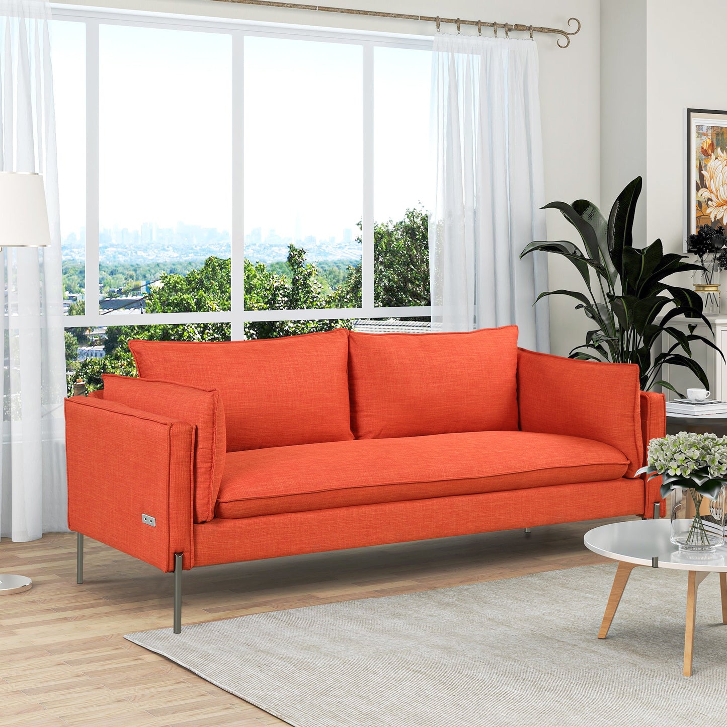 Valencia 3-Seat Linen Sofa