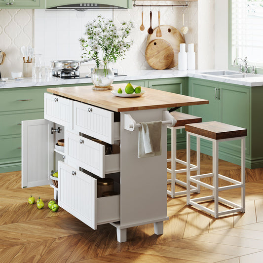 Farmhouse Kitchen Island Dining Set