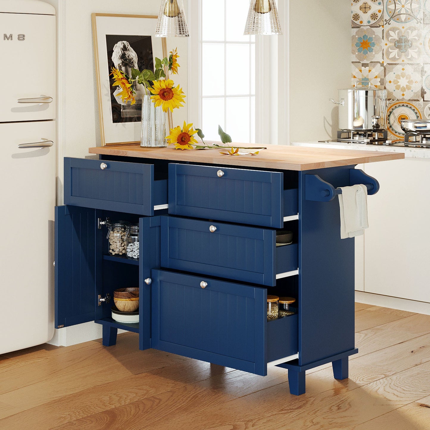 Farmhouse Kitchen Island Dining Set