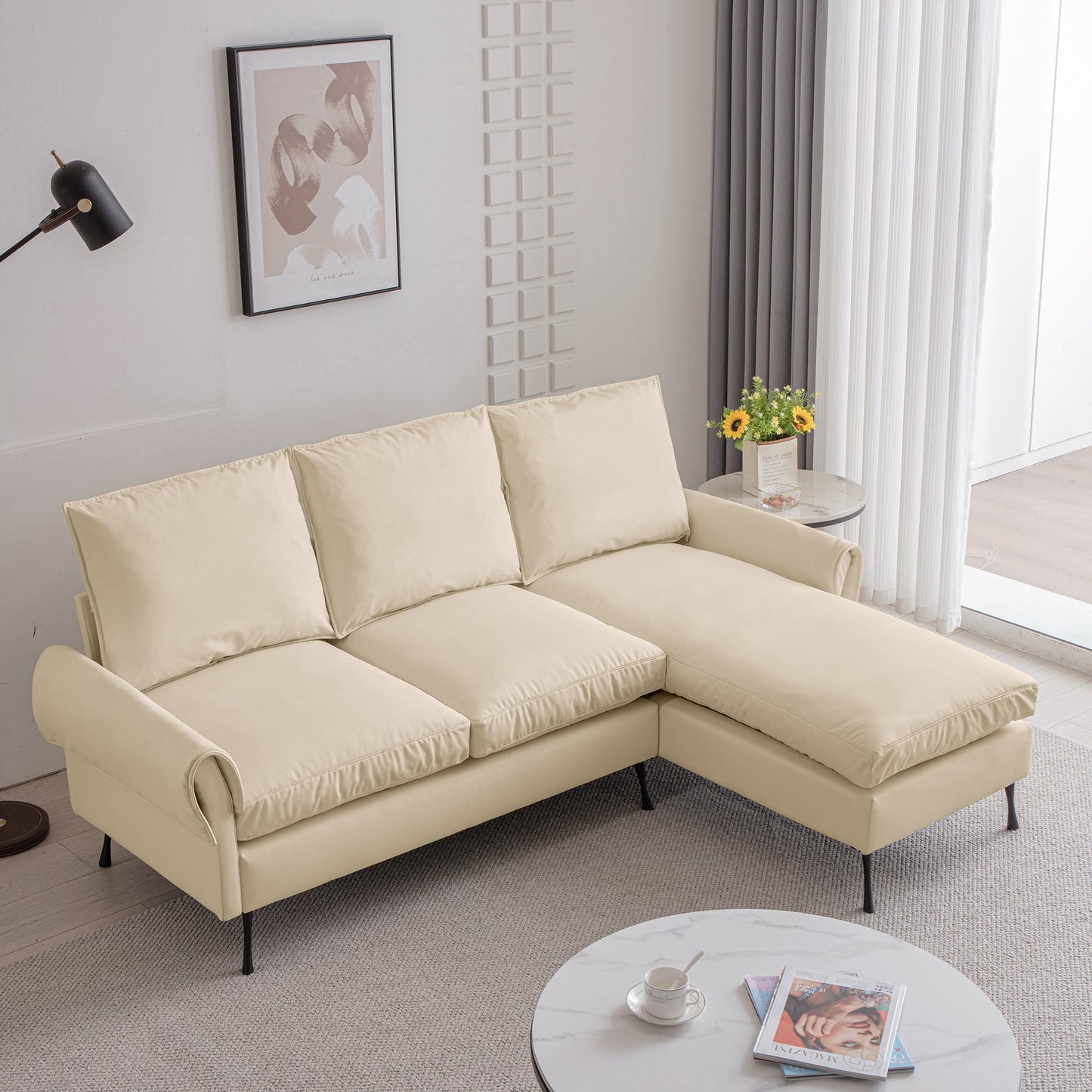 Isolde Accent L-Shaped Modern Couch