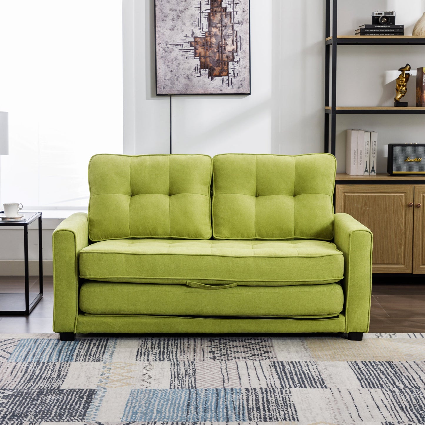 LuminaPull Green Loveseat Sofa