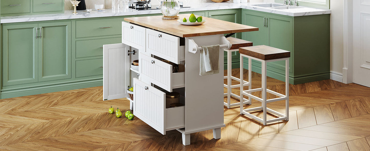 Farmhouse Kitchen Island Dining Set