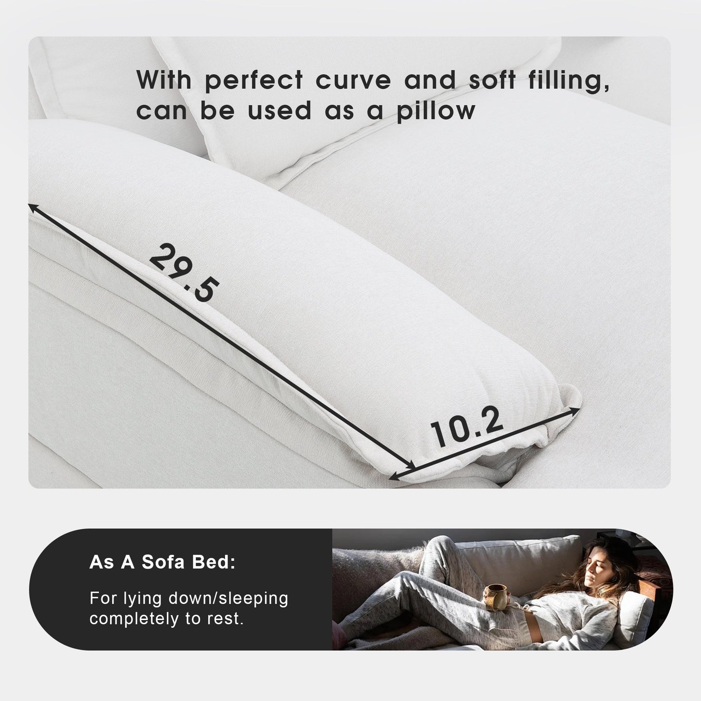 Eryndale Modern Waist Pillow Sofa
