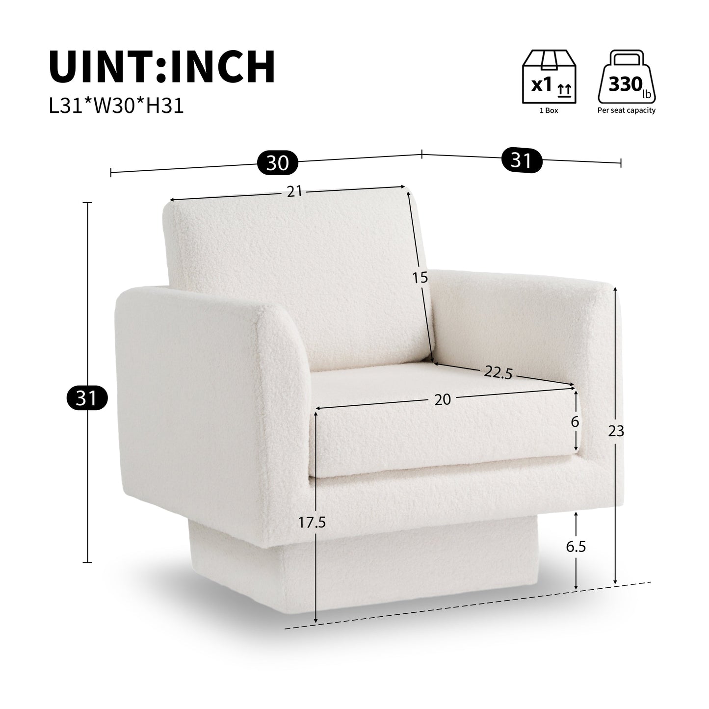 Serenity Teddy Sherpa Swivel Chair