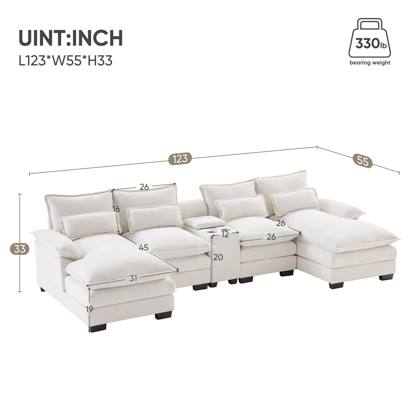 AuroraHub U-Shape Sofa